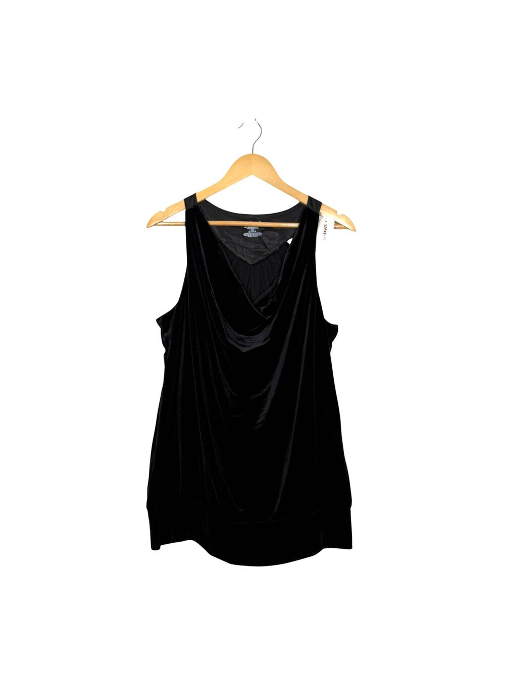 Lane Bryant Velvet Tank Top NWT Womens Plus Size 18/20 Black Cowl Neck Glam